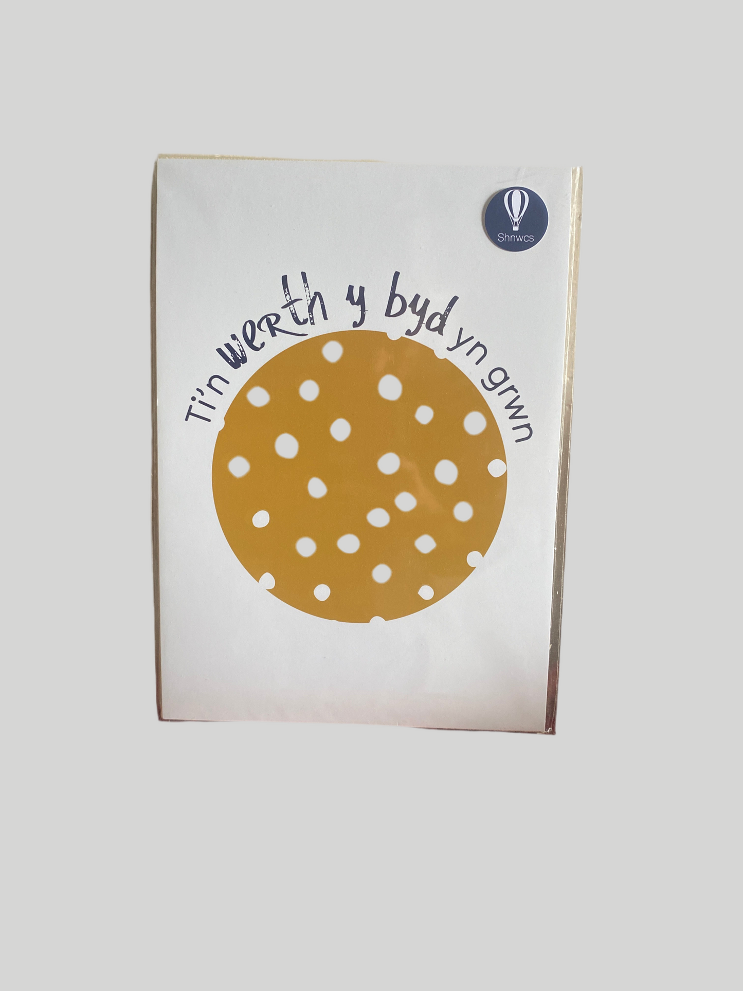 Print A4 'Ti’n werth y byd yn grwn' gan Shnwcs