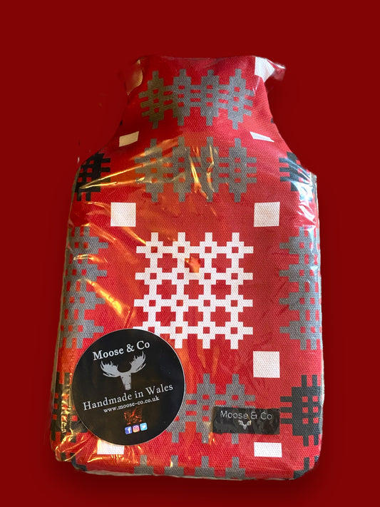 Potel dŵr poeth gan Moose&Co - Coch
